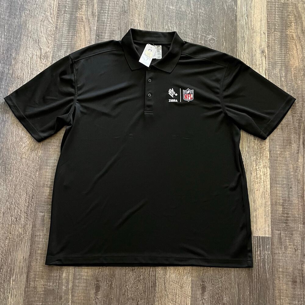 Clique NFL Zebra Black Polo Shirt XL NWT Official NFL Logo Short Sleeve